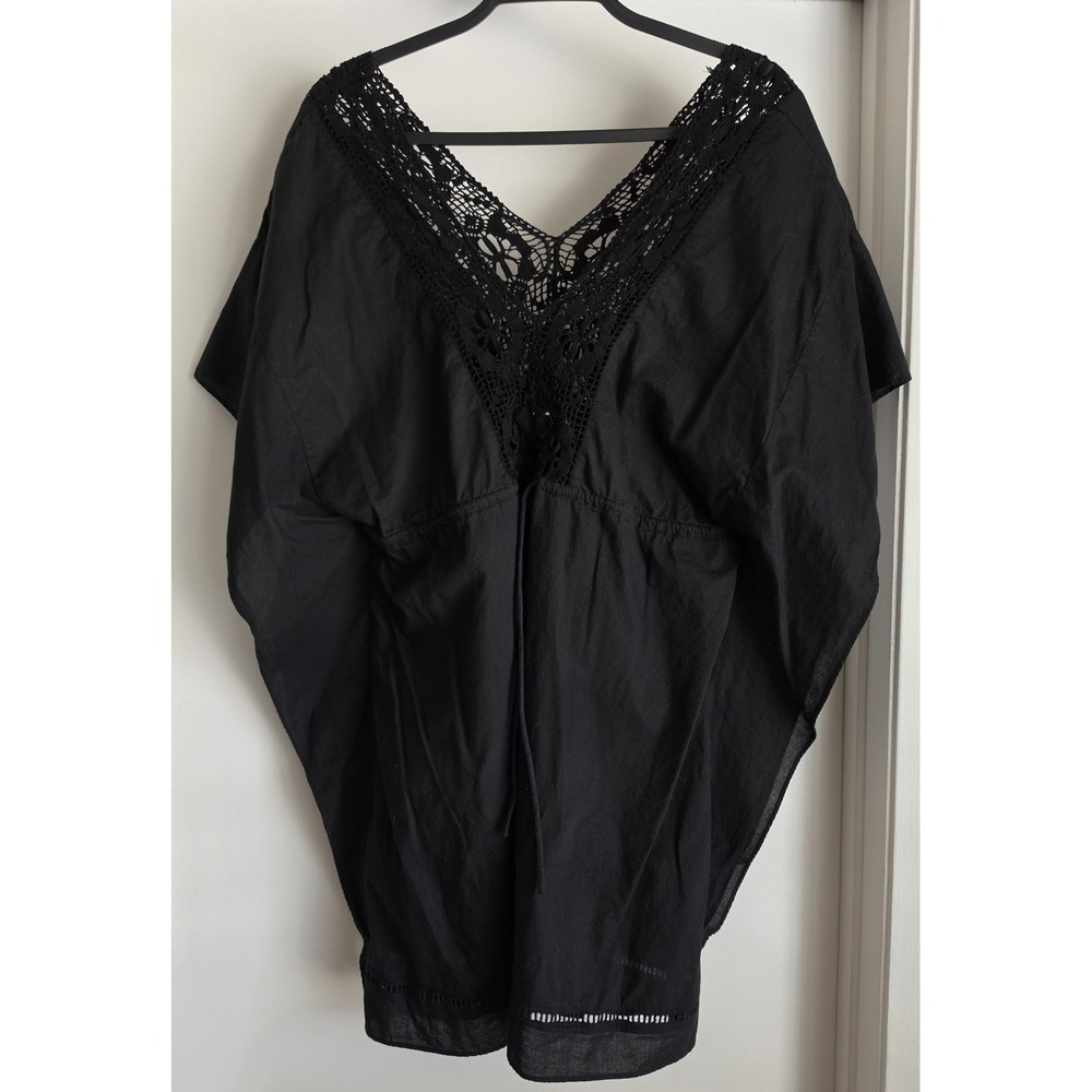 Gap Womens Black Sleeveless Tank Top Size L Solid Cotton Casual Boho